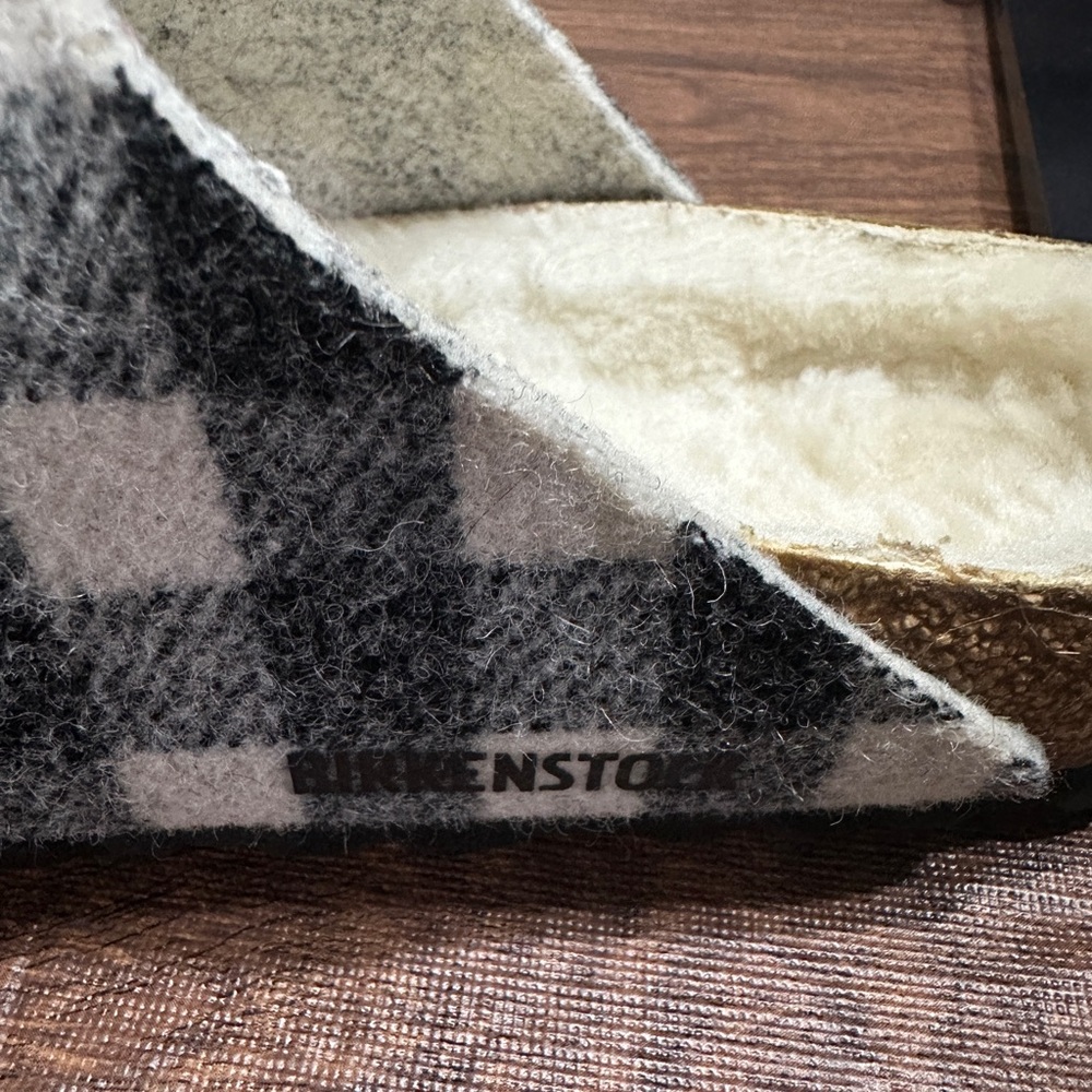 Birkenstock Arizona Shearling - Wool in Plaid White - Picture 4 of 12
